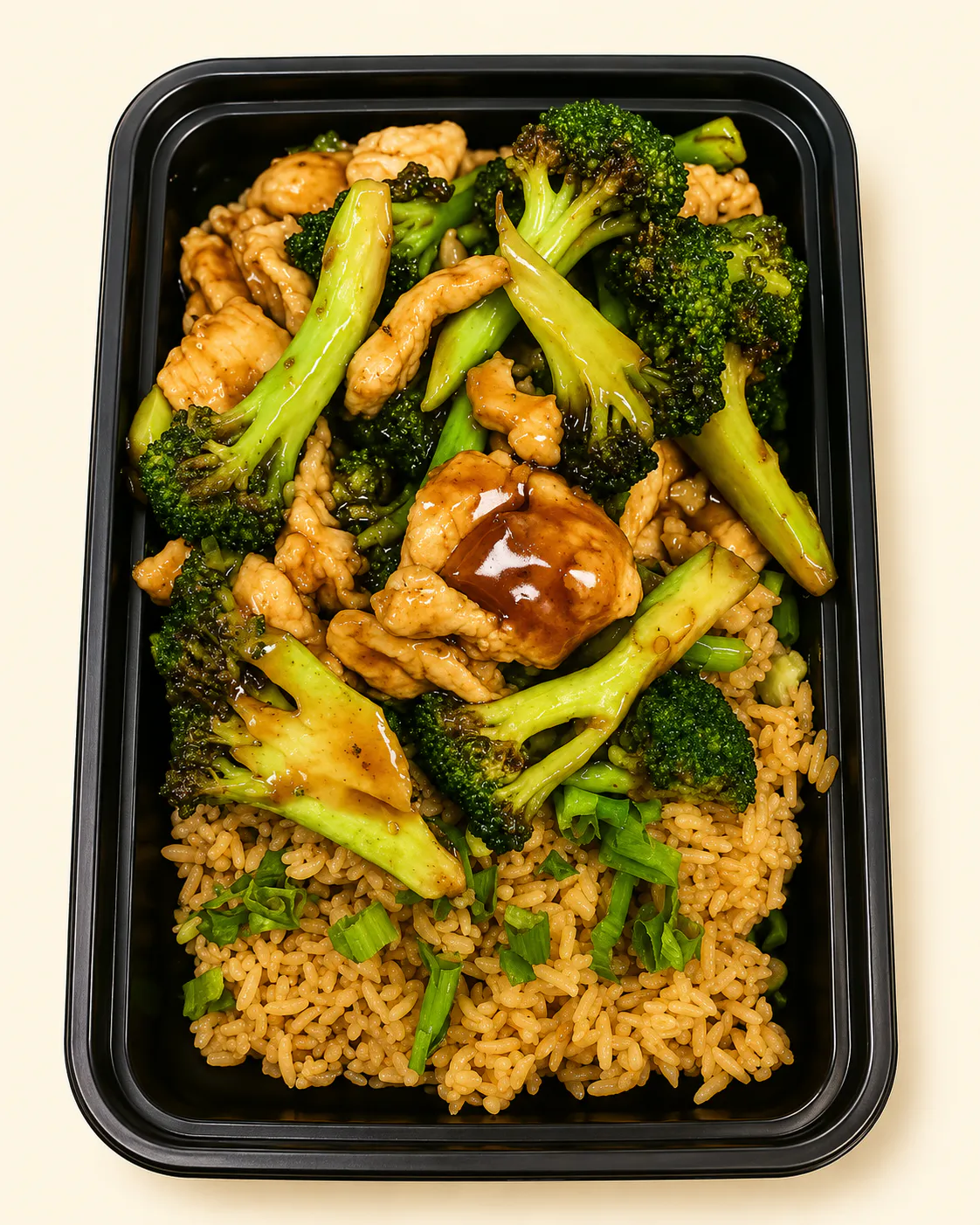 Chicken with Broccoli over Fried Rice at Lucky Garden, Chinese Restaurant in Baltimore